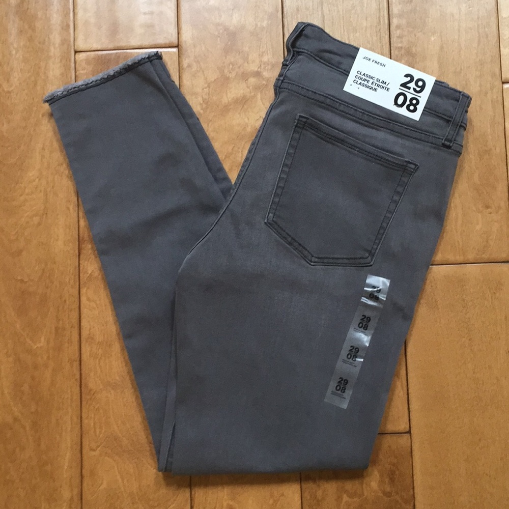 Joe Fresh Frayed Hem Slim Jeans Gray size 29/8